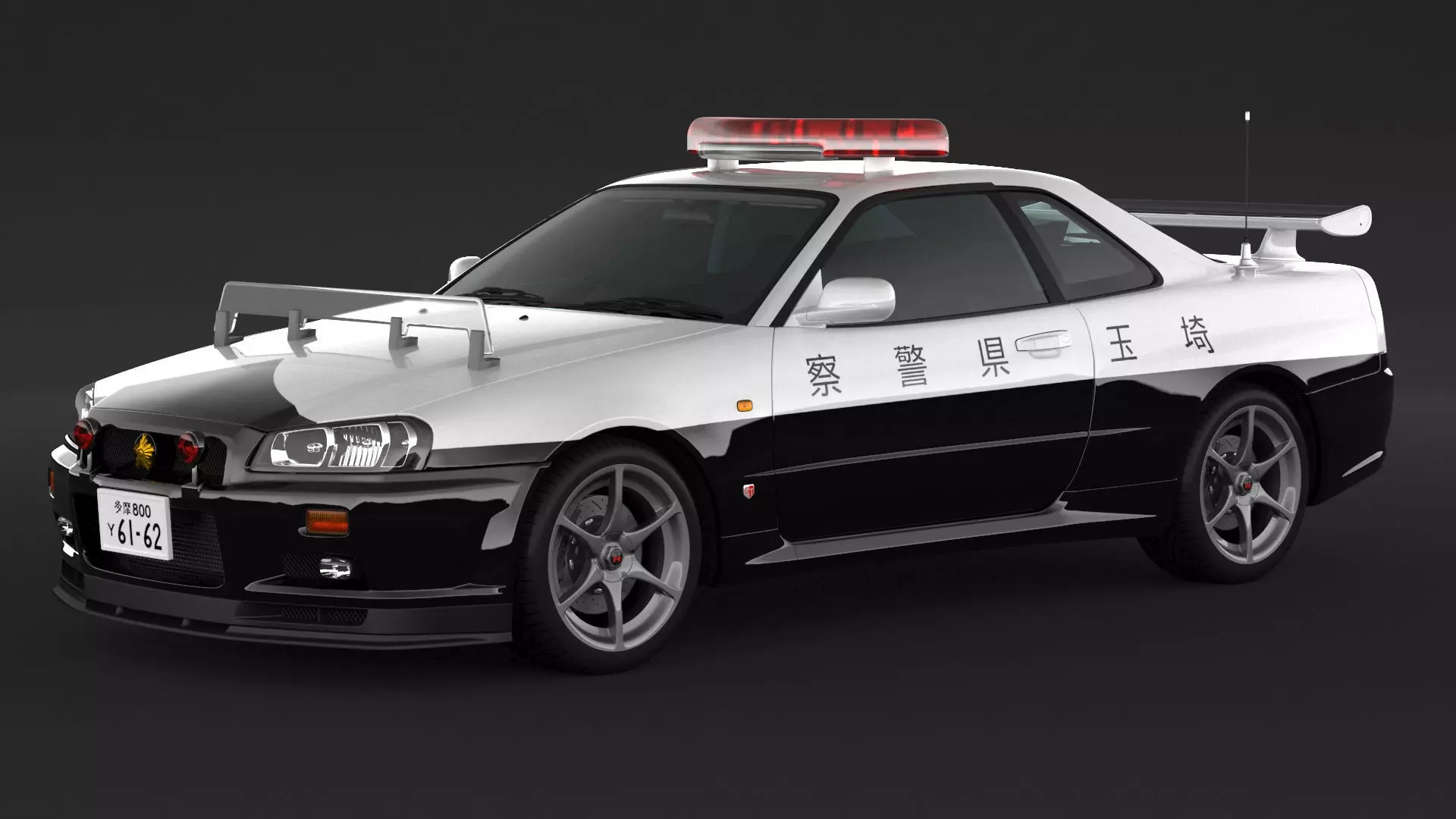 Nissan Skyline GT-R R34 Police Car 3D model