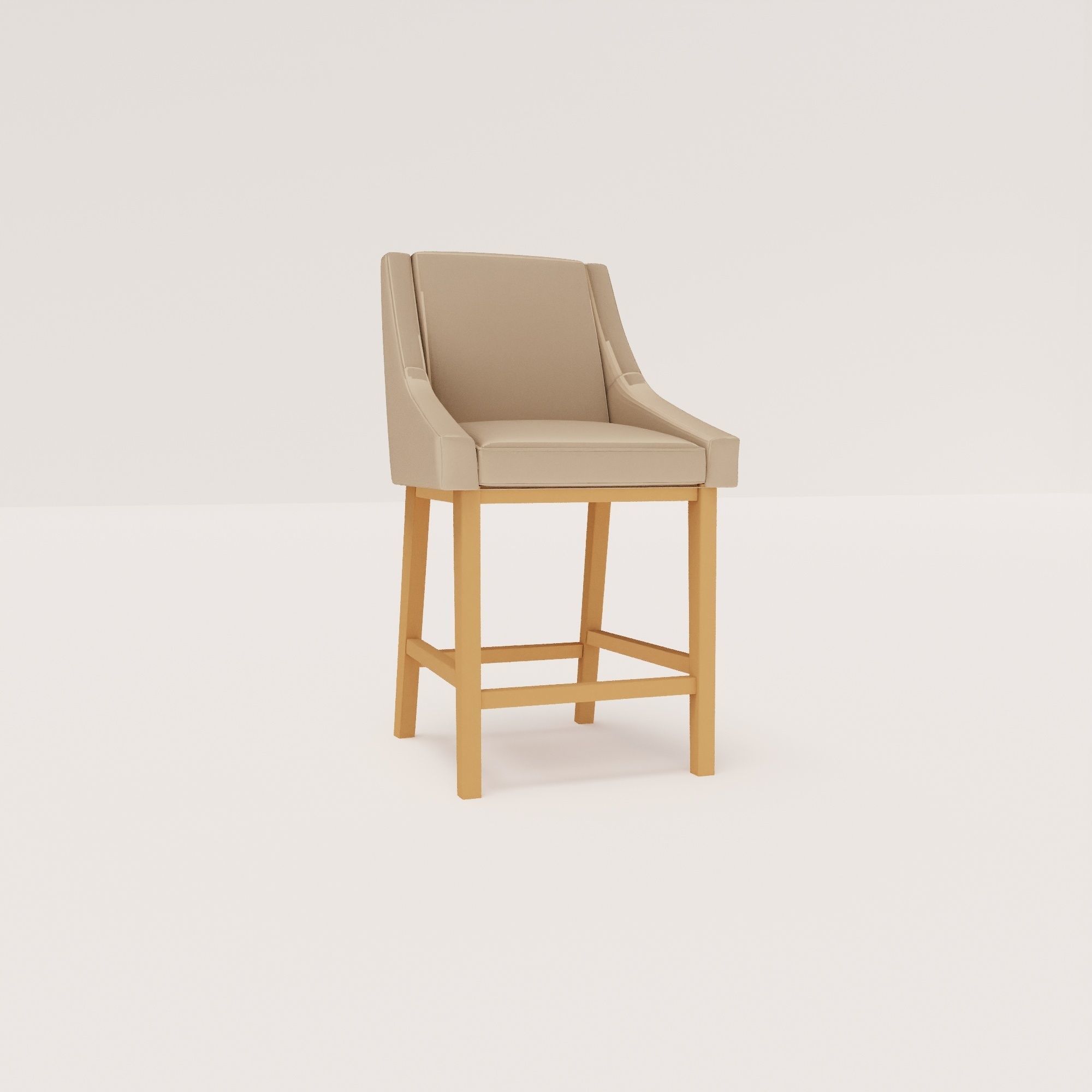 CHAIR bar stool with wooden legs 3D model_1
