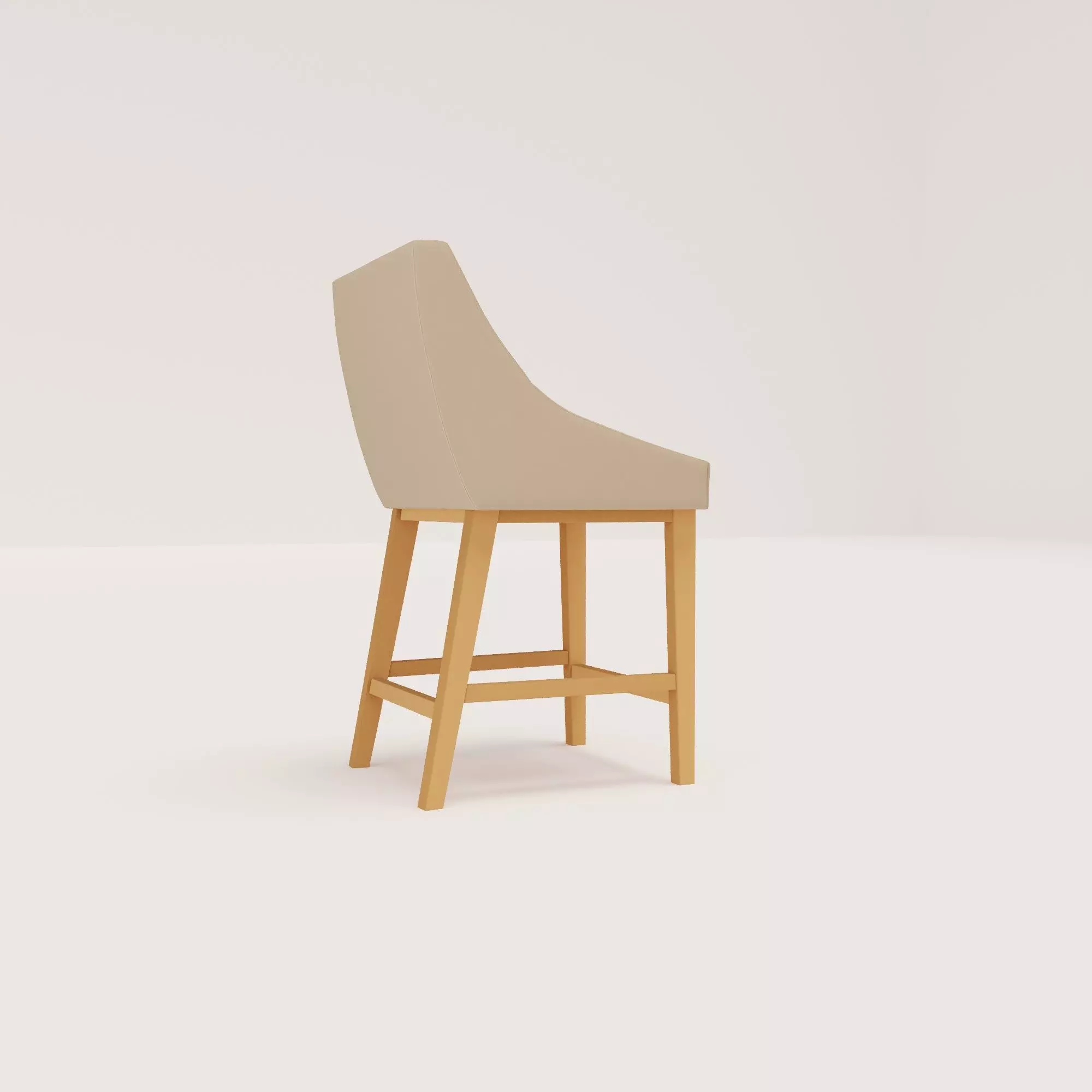 CHAIR bar stool with wooden legs 3D model_0