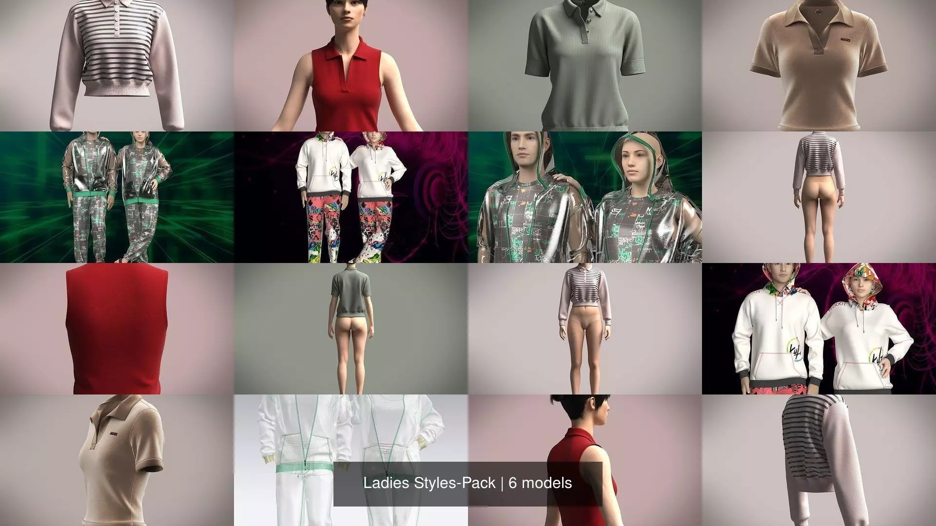 Ladies Styles-Pack 3D Model Collection_0