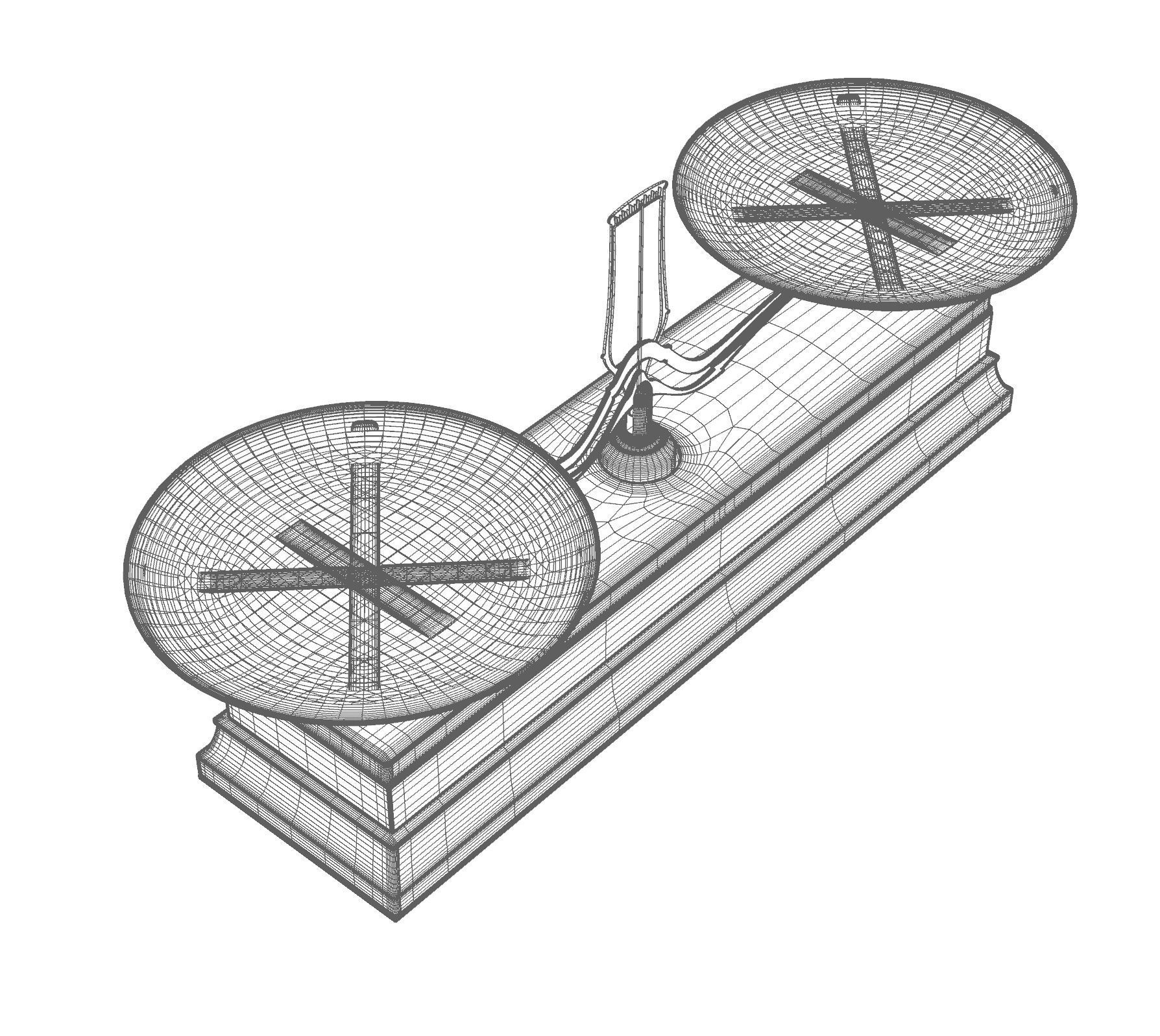 Vintage Balance Scale 3D model_12