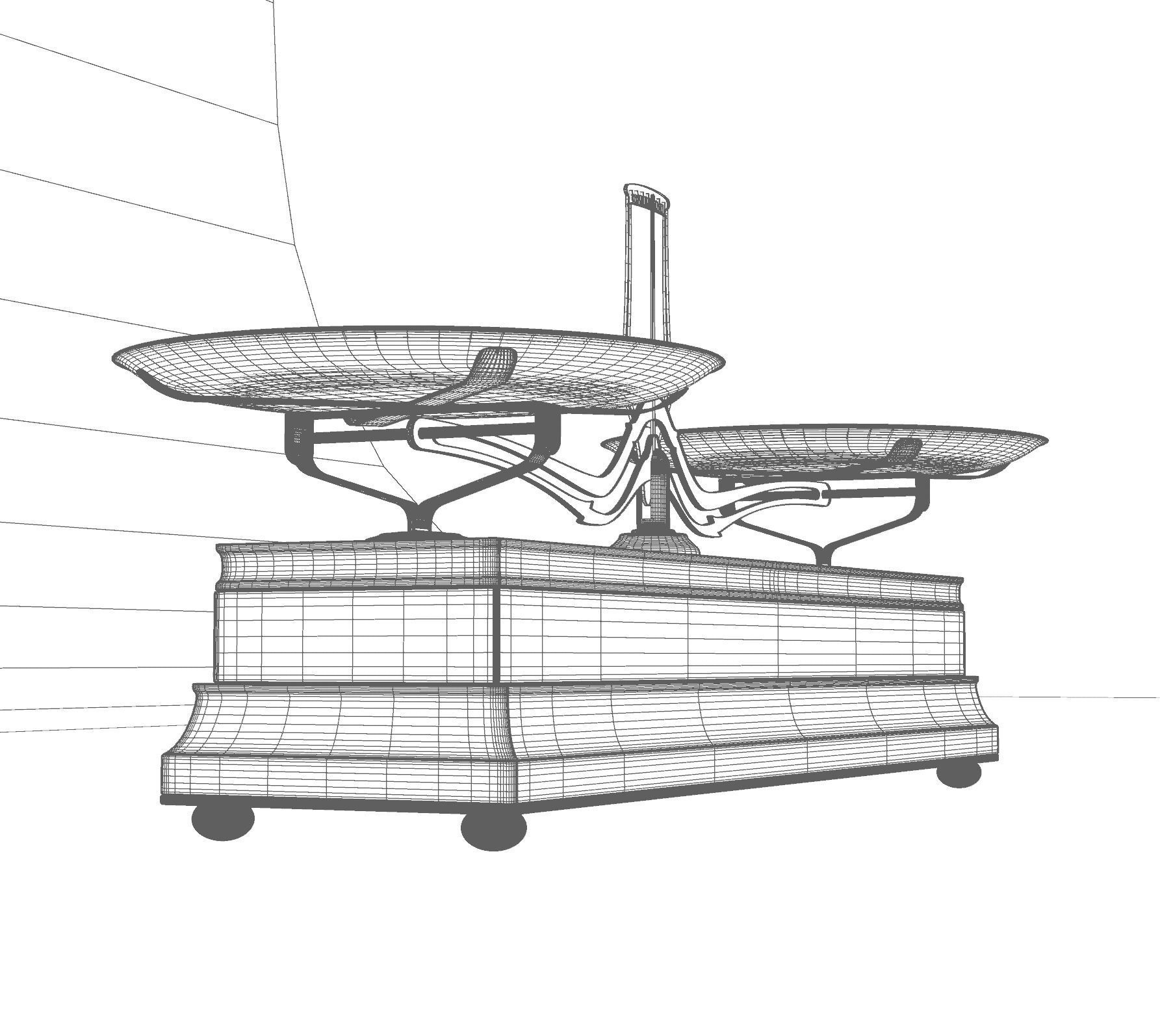 Vintage Balance Scale 3D model_9