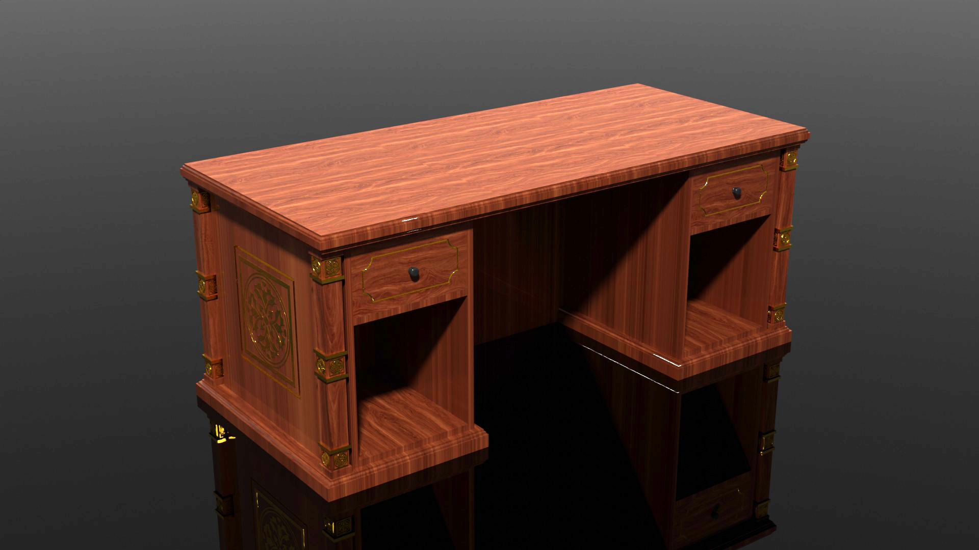Javanese Desk 3D model_3