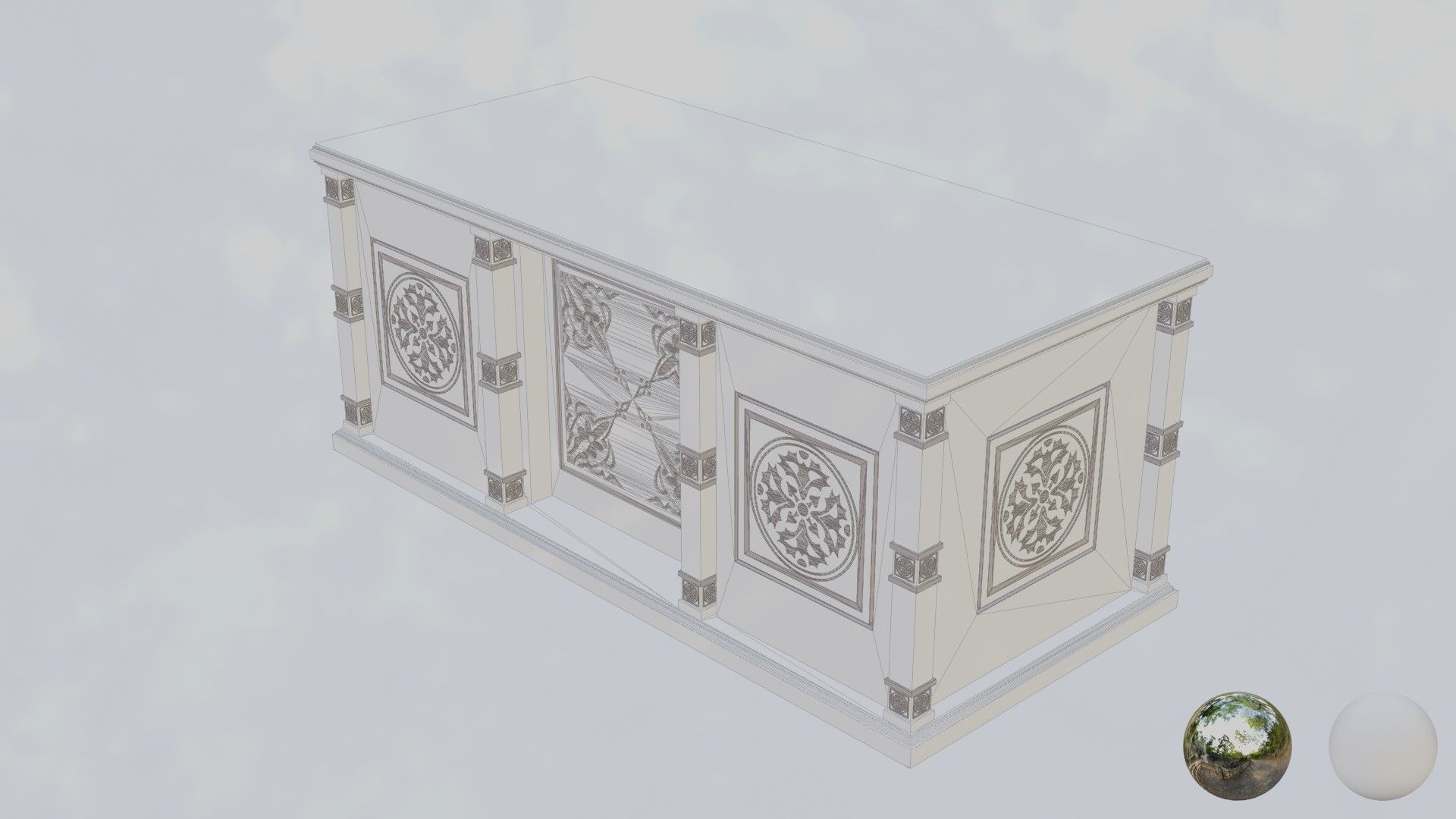 Javanese Desk 3D model_6