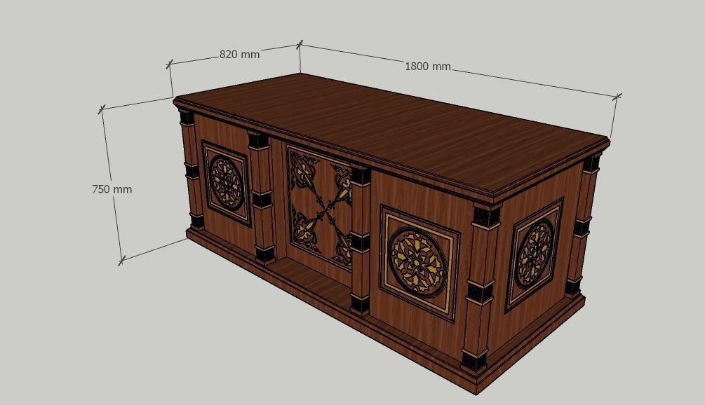 Javanese Desk 3D model_4