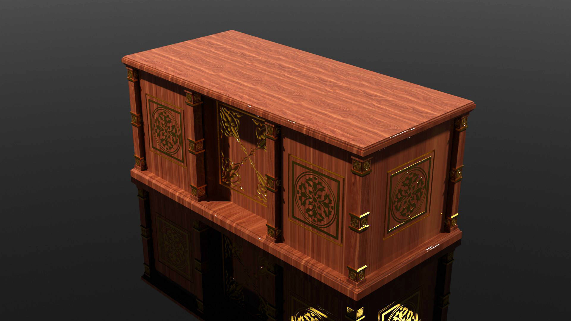 Javanese Desk 3D model_2