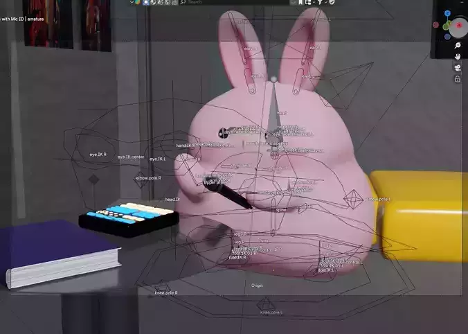 An animation of rabbit characters