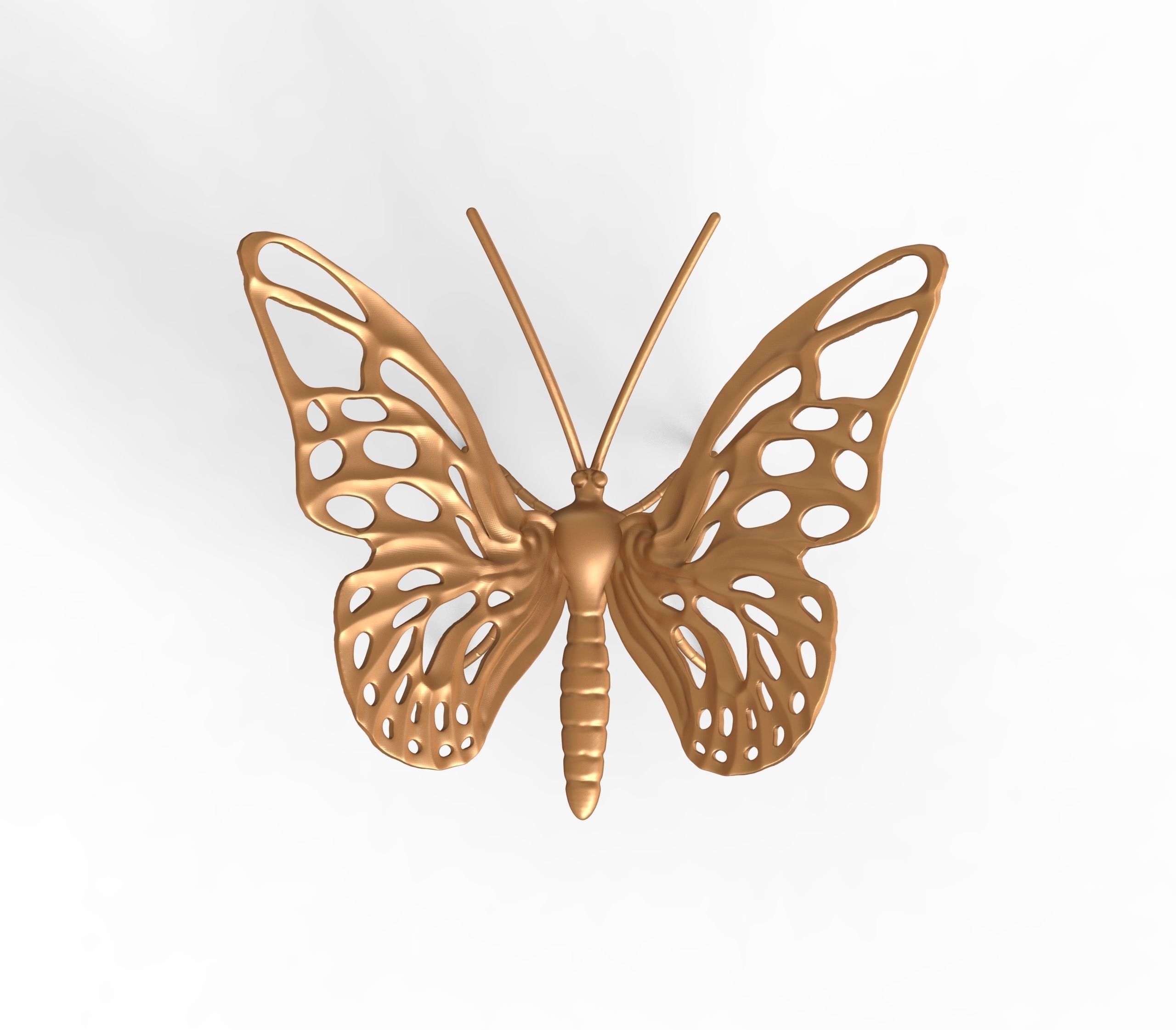 butterfly sculpture Low-poly 3D model_2