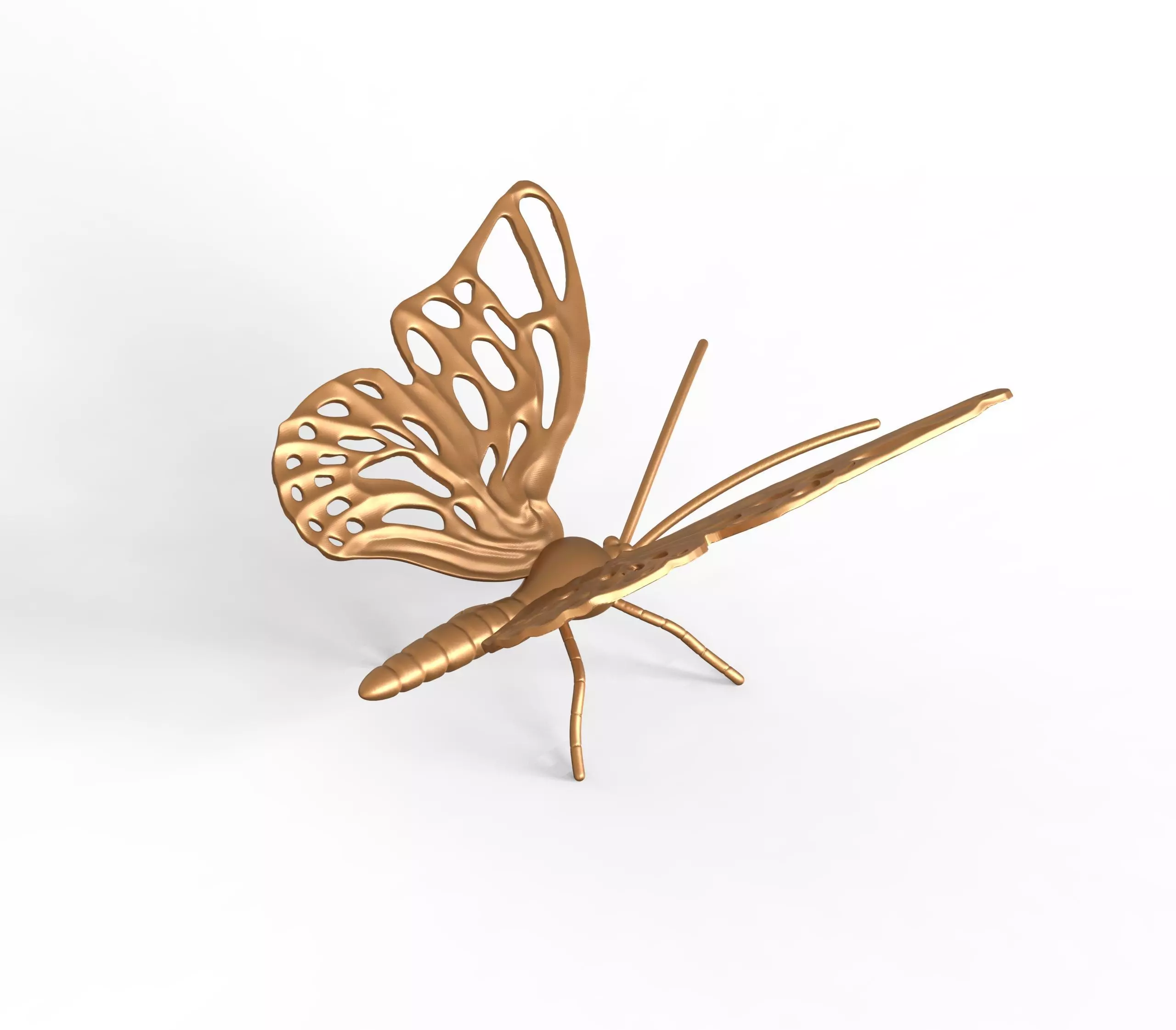 butterfly sculpture Low-poly 3D model_0