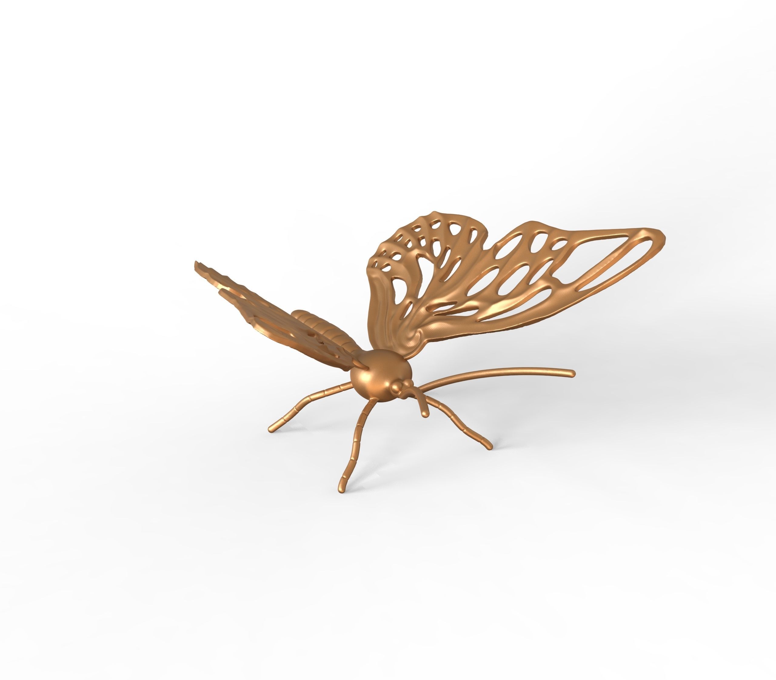 butterfly sculpture Low-poly 3D model_1