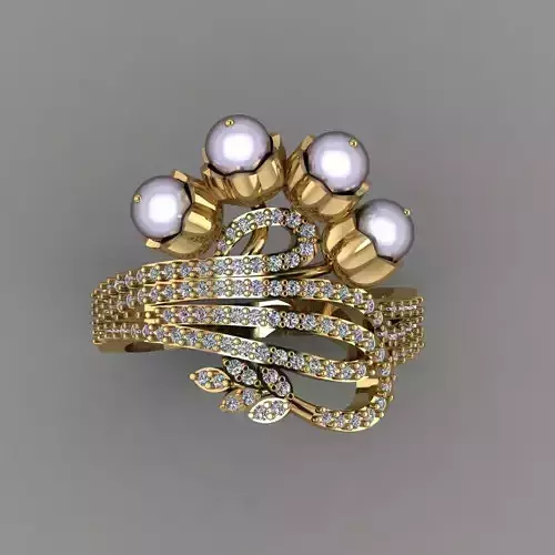 Perls With daimond Ring  3D printable Model mode 3D print model