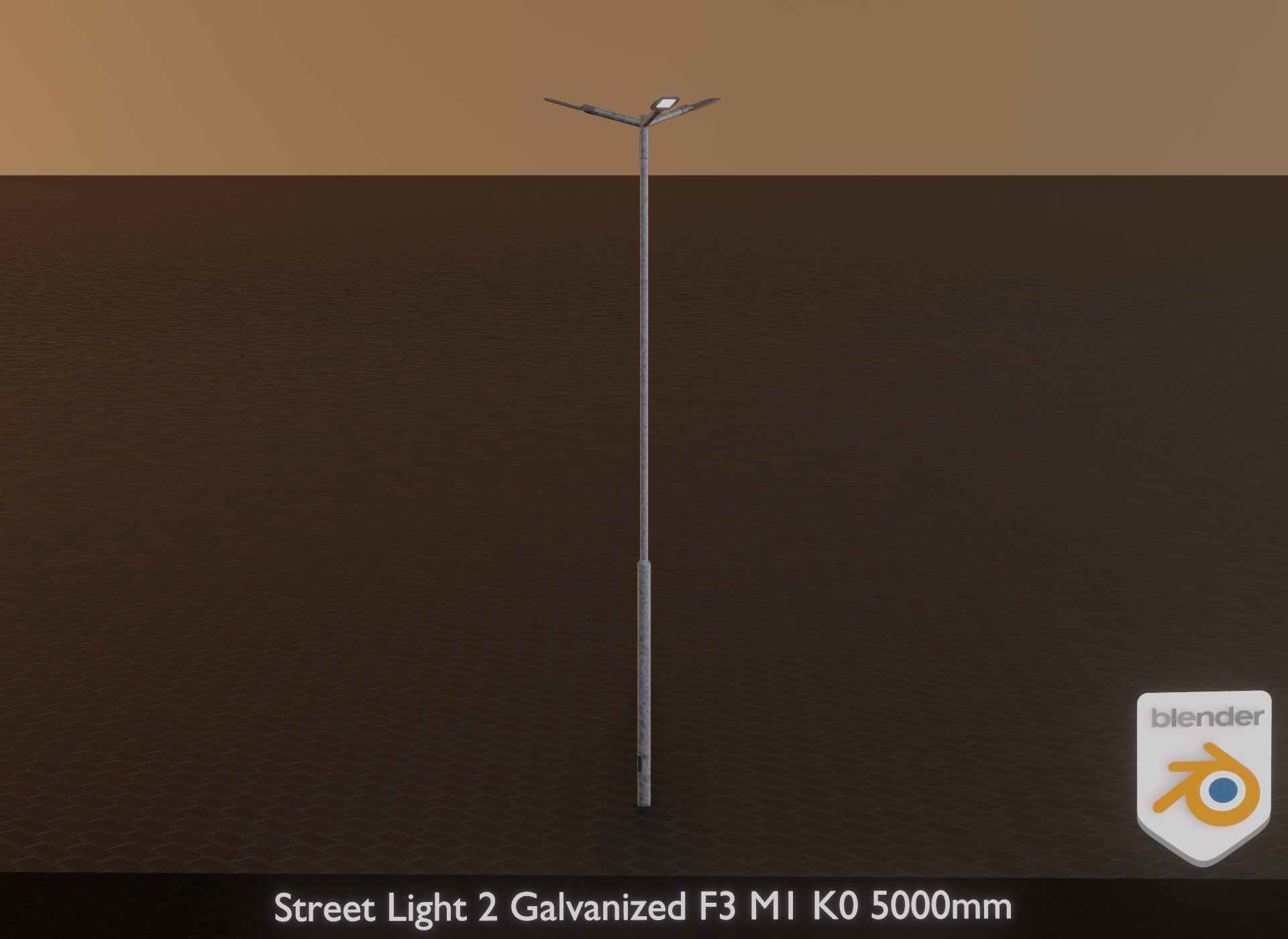 Street Light 2 Galvanized F3 M1 K0 5000 mm Low-poly 3D model_29