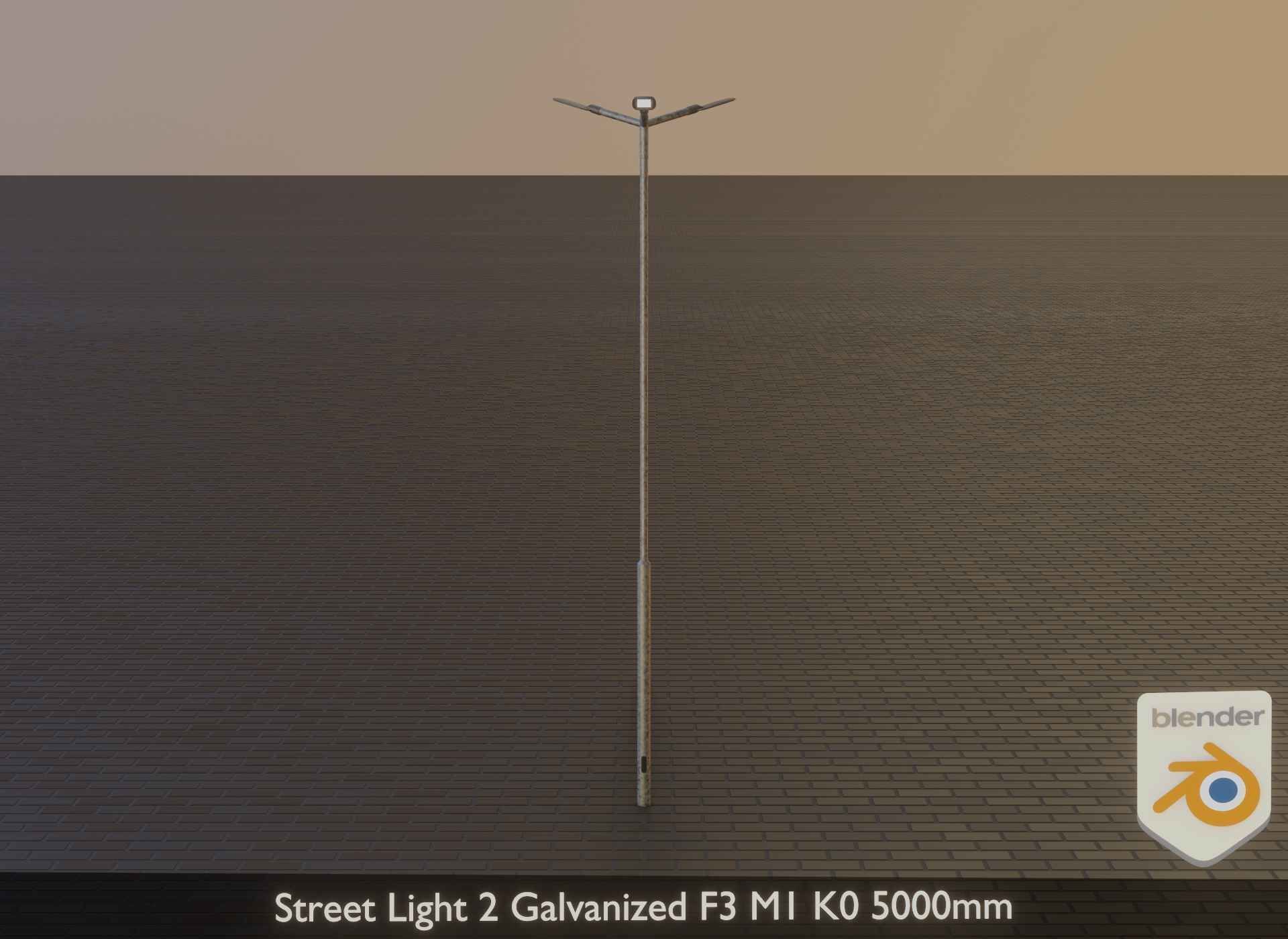 Street Light 2 Galvanized F3 M1 K0 5000 mm Low-poly 3D model_4