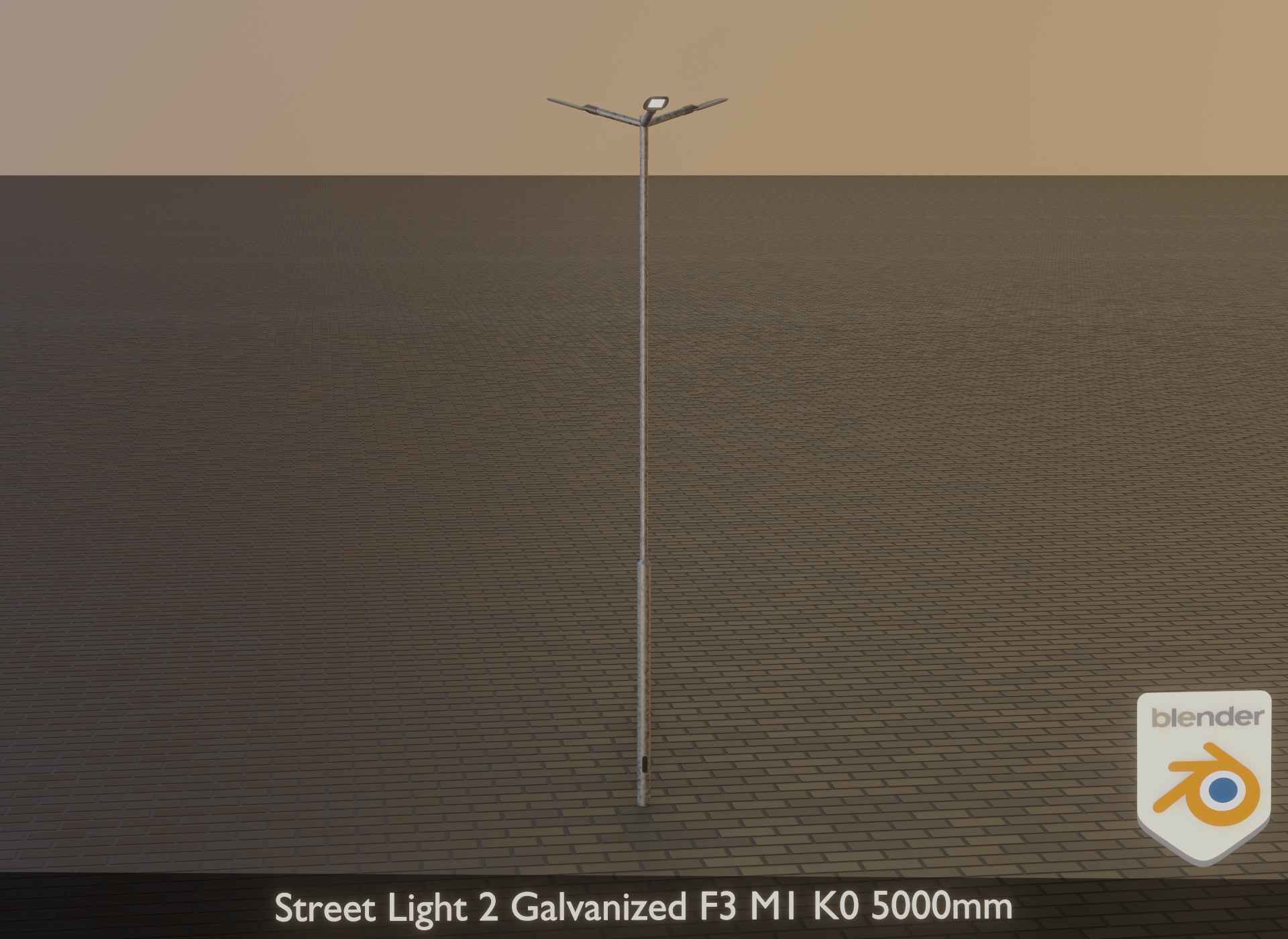 Street Light 2 Galvanized F3 M1 K0 5000 mm Low-poly 3D model_2