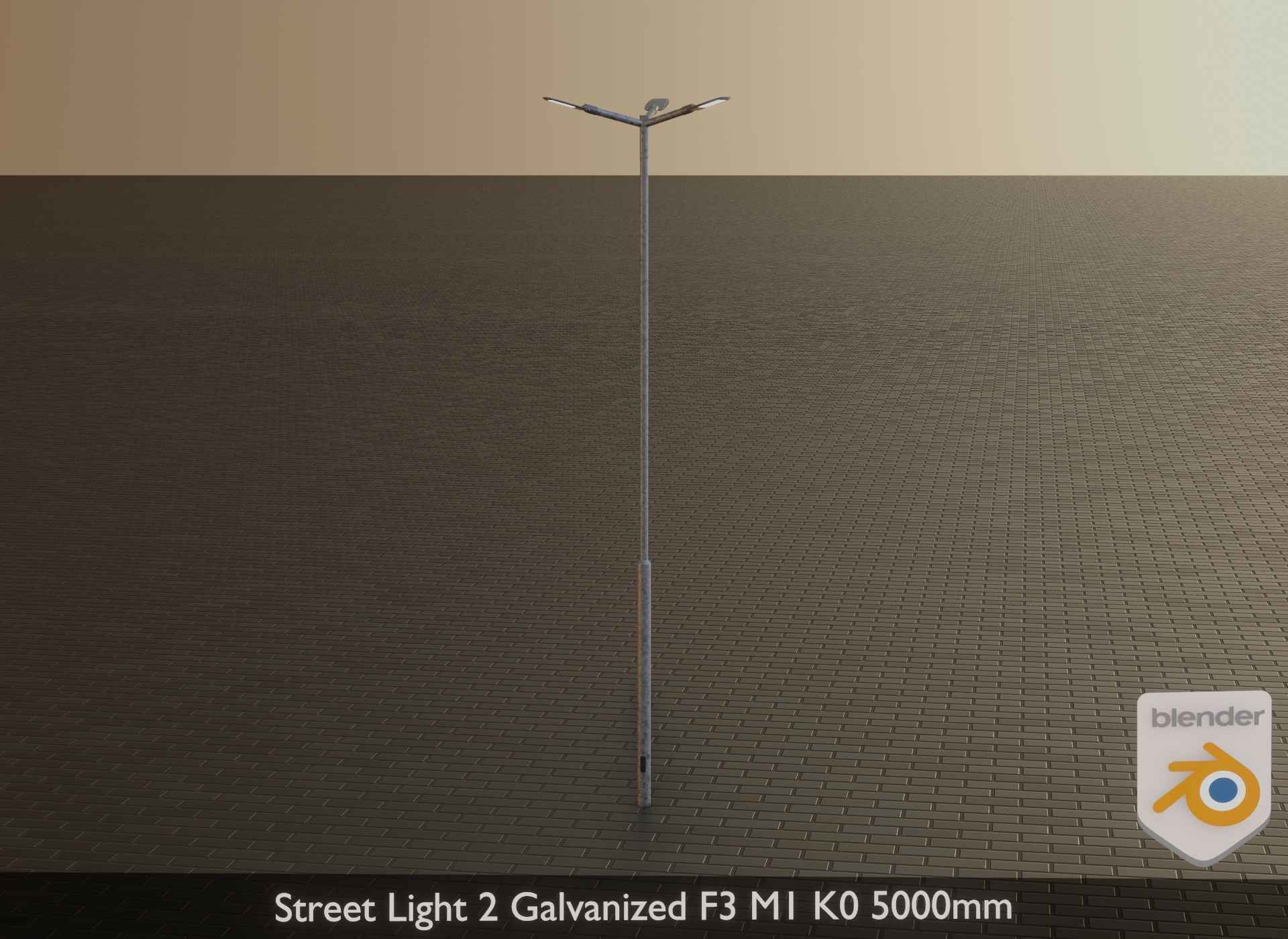 Street Light 2 Galvanized F3 M1 K0 5000 mm Low-poly 3D model_25