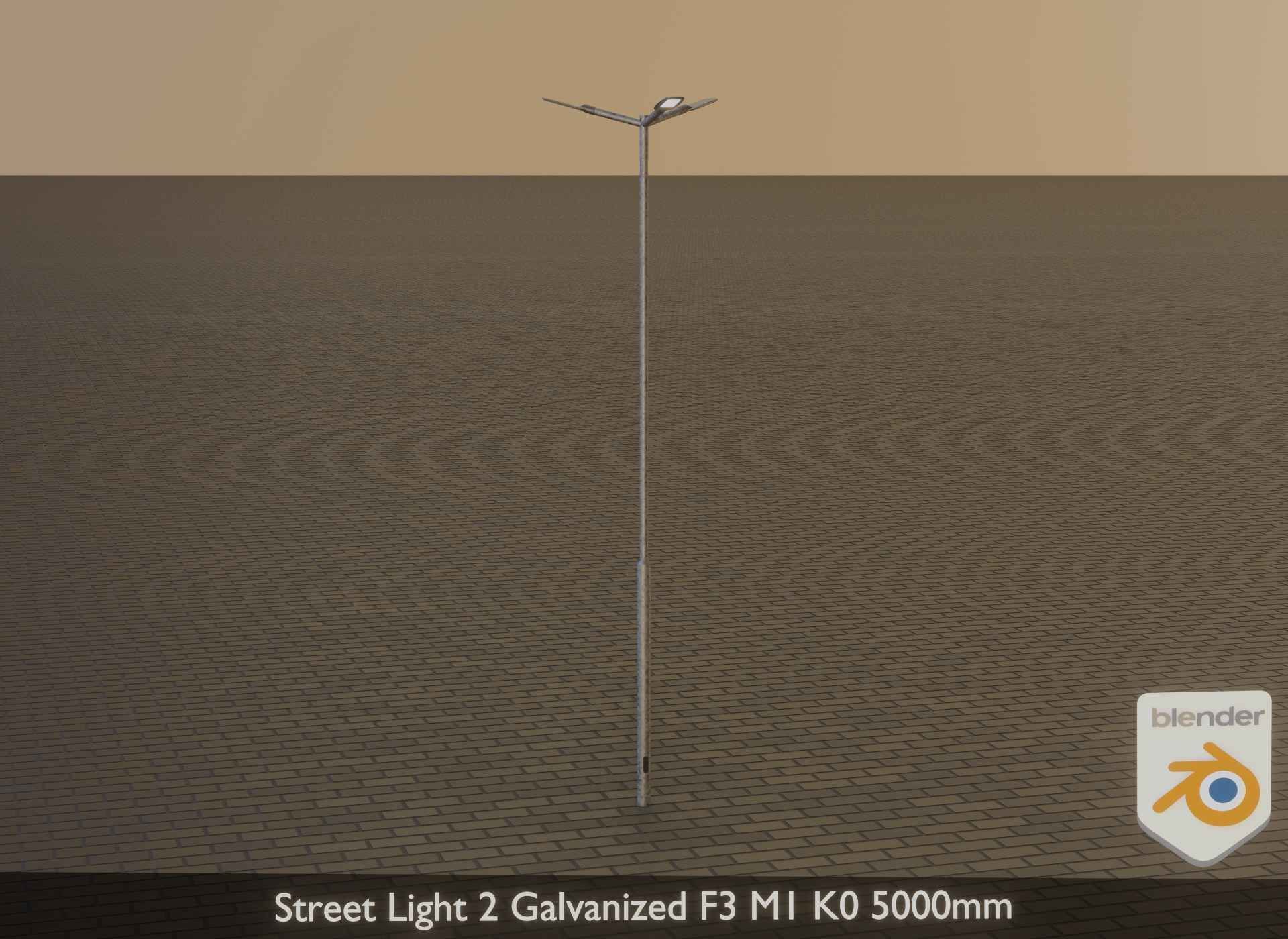 Street Light 2 Galvanized F3 M1 K0 5000 mm Low-poly 3D model_42
