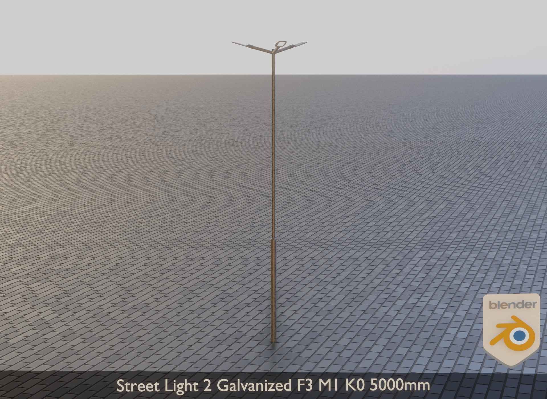 Street Light 2 Galvanized F3 M1 K0 5000 mm Low-poly 3D model_16