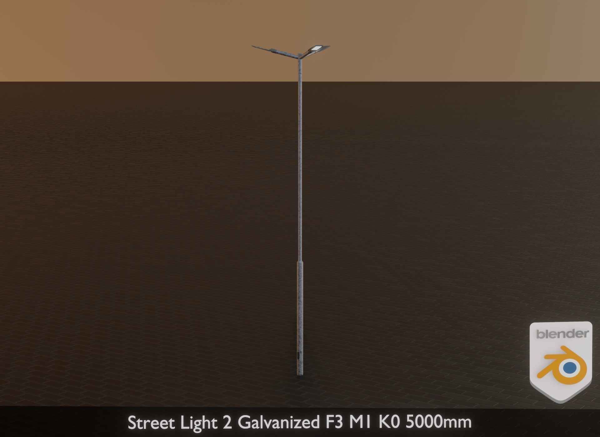 Street Light 2 Galvanized F3 M1 K0 5000 mm Low-poly 3D model_28
