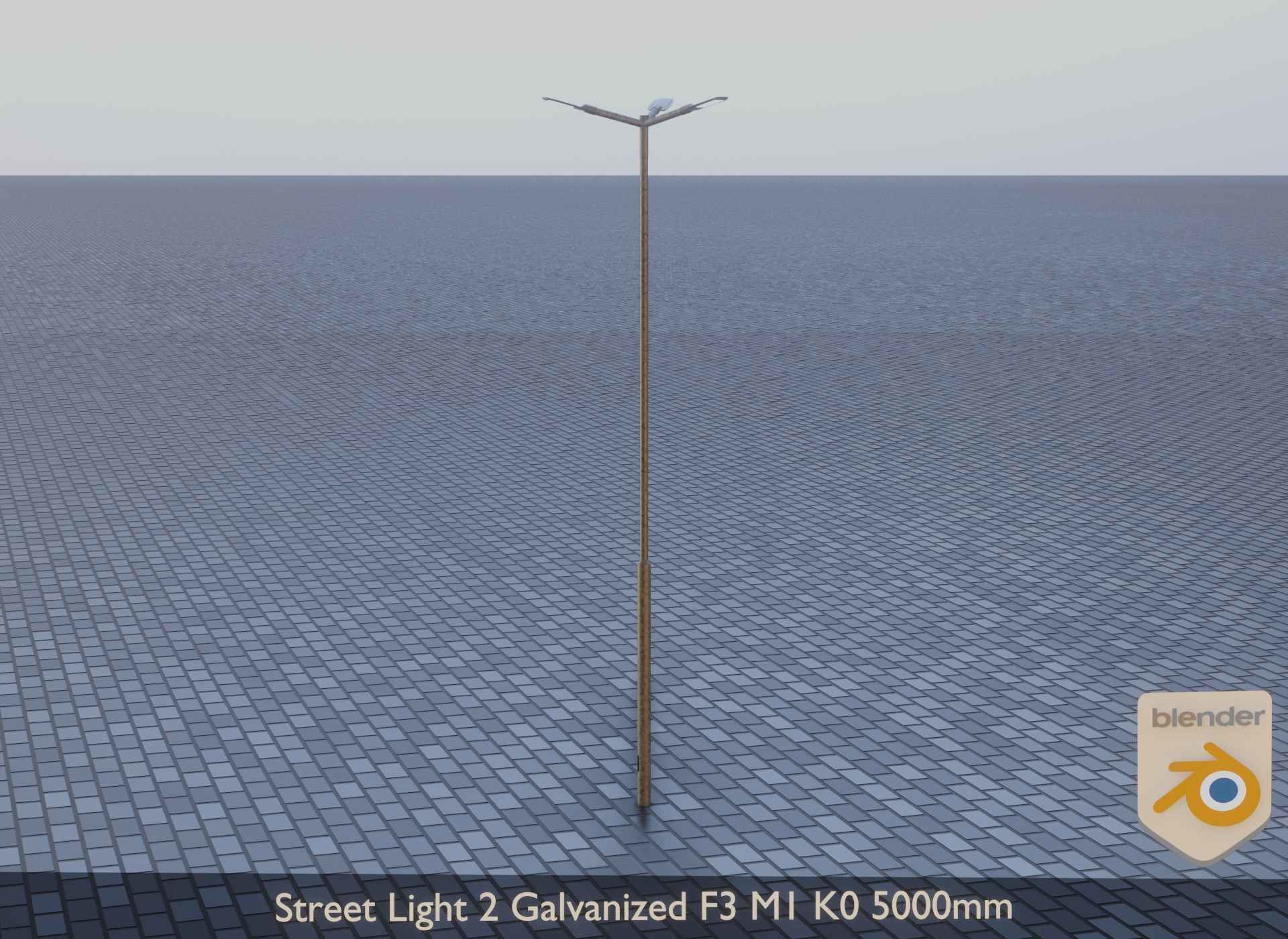 Street Light 2 Galvanized F3 M1 K0 5000 mm Low-poly 3D model_12