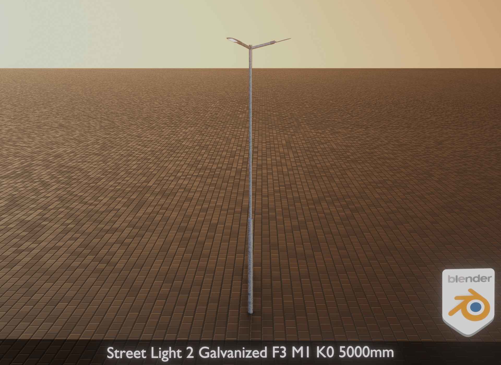Street Light 2 Galvanized F3 M1 K0 5000 mm Low-poly 3D model_34