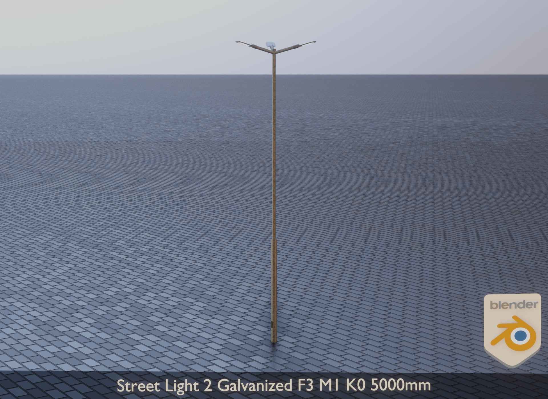 Street Light 2 Galvanized F3 M1 K0 5000 mm Low-poly 3D model_10