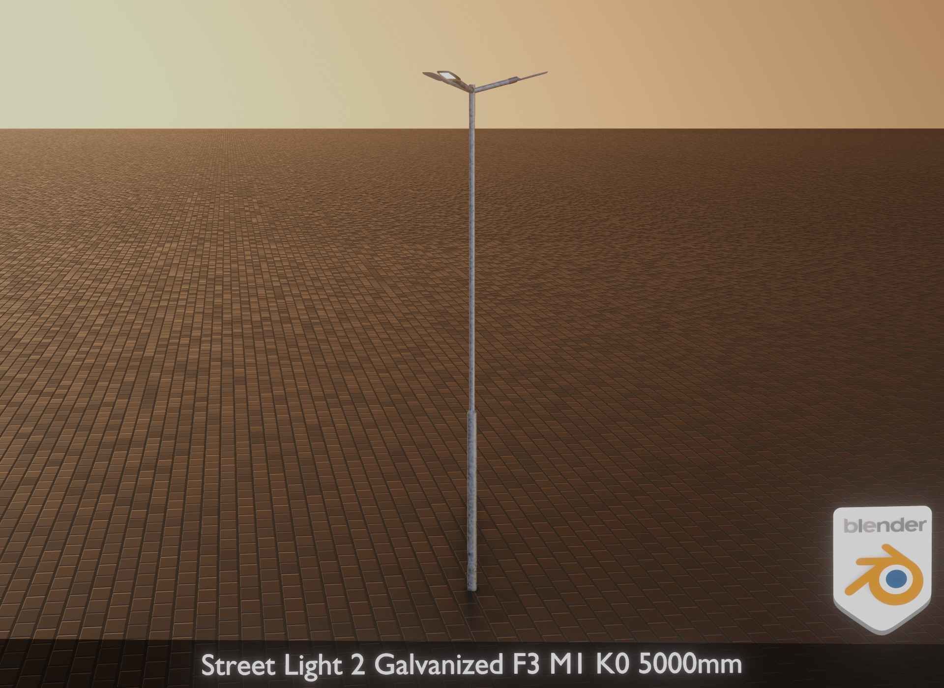 Street Light 2 Galvanized F3 M1 K0 5000 mm Low-poly 3D model_33