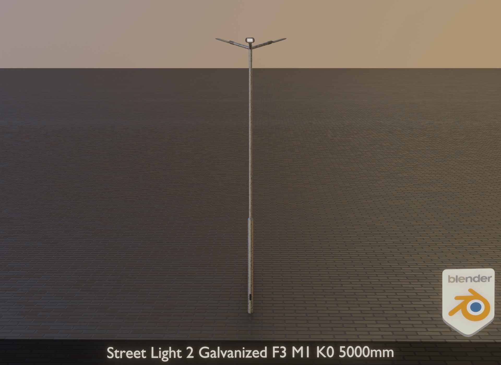 Street Light 2 Galvanized F3 M1 K0 5000 mm Low-poly 3D model_3