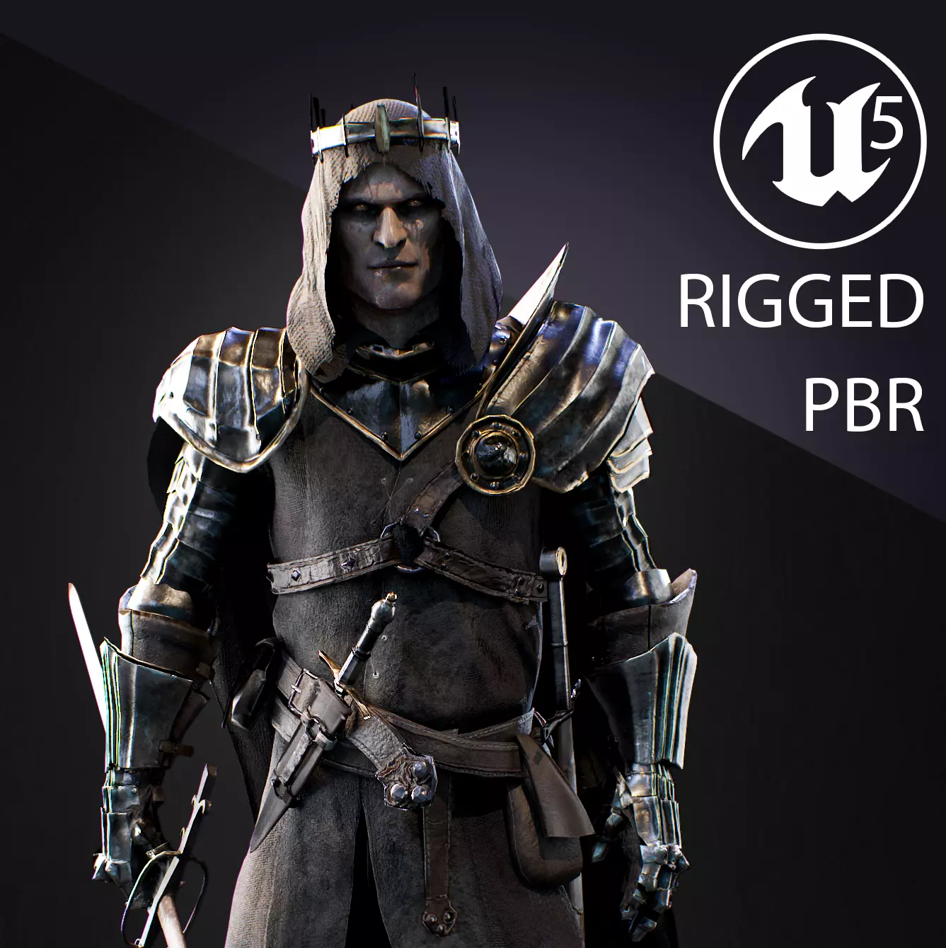 Dark Age Knight - Game ready Low-poly 3D model_0