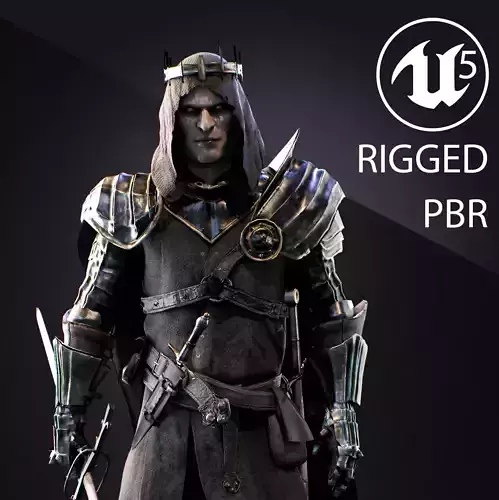 Dark Age Knight - Game ready Low-poly 3D model