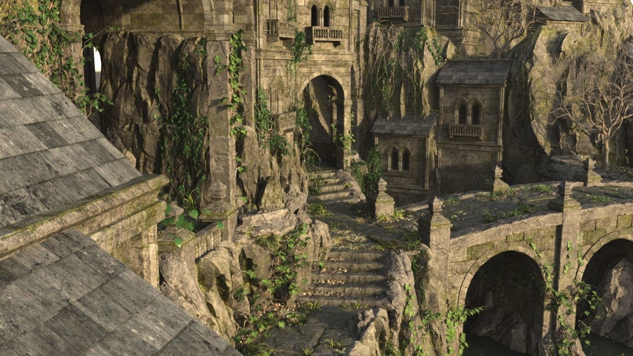 Medieval ancient city 3D model_1
