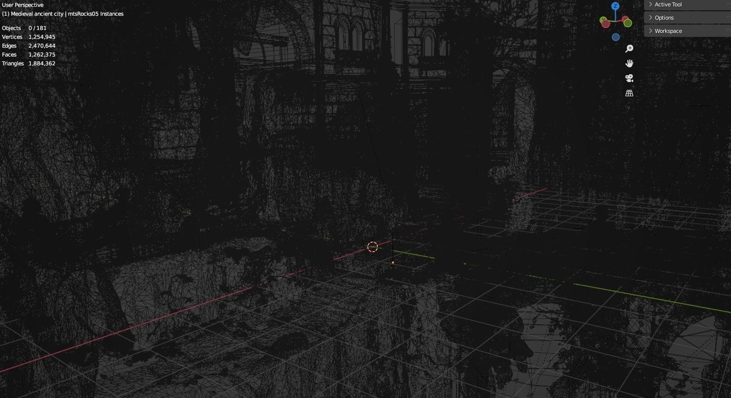 Medieval ancient city 3D model_4