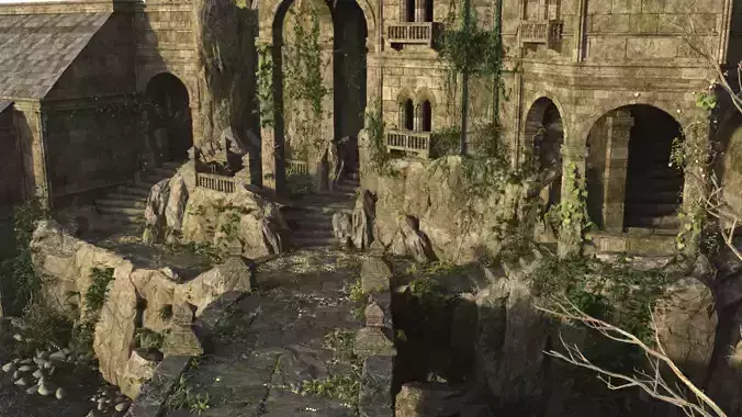 Medieval ancient city 3D model