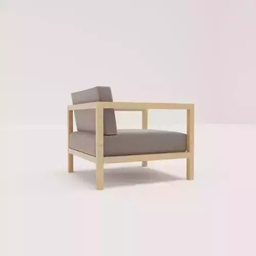ARMCHAIR lounge chair with fabric and wooden frame