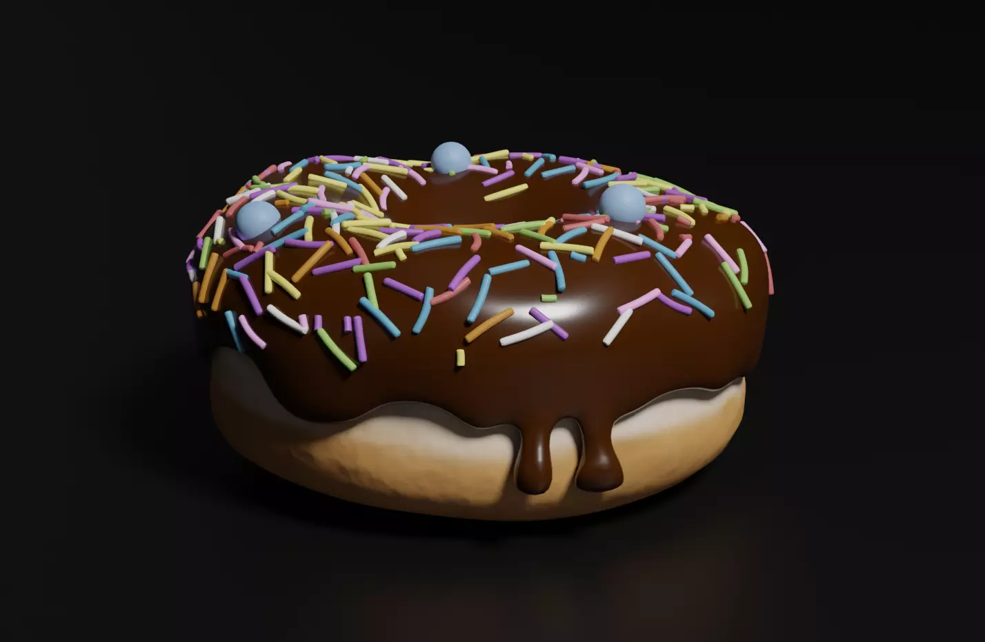 Chocolate Donut 3D model_0