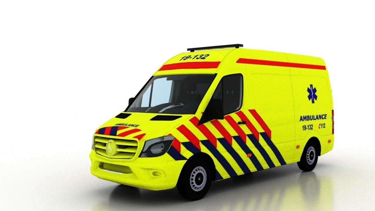 Mercedes Benz Sprinter L2H2 2015 Netherlands Ambulance 3D model_8