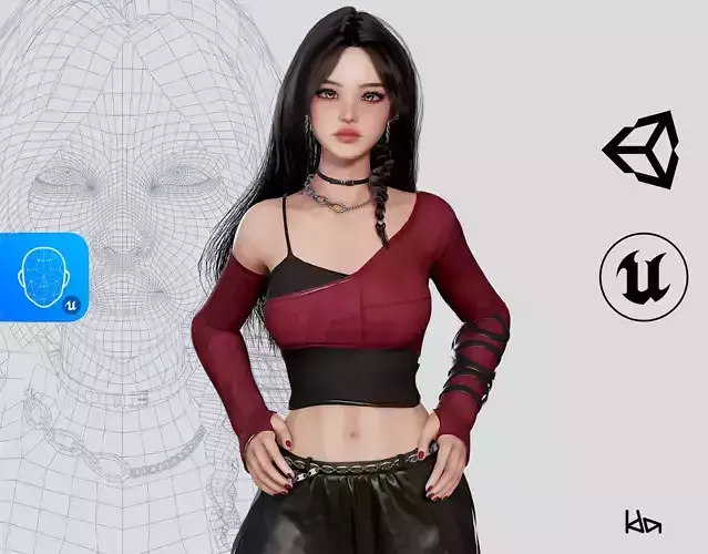 K-POP SERIES Lola - Game Ready Low-poly 3D model