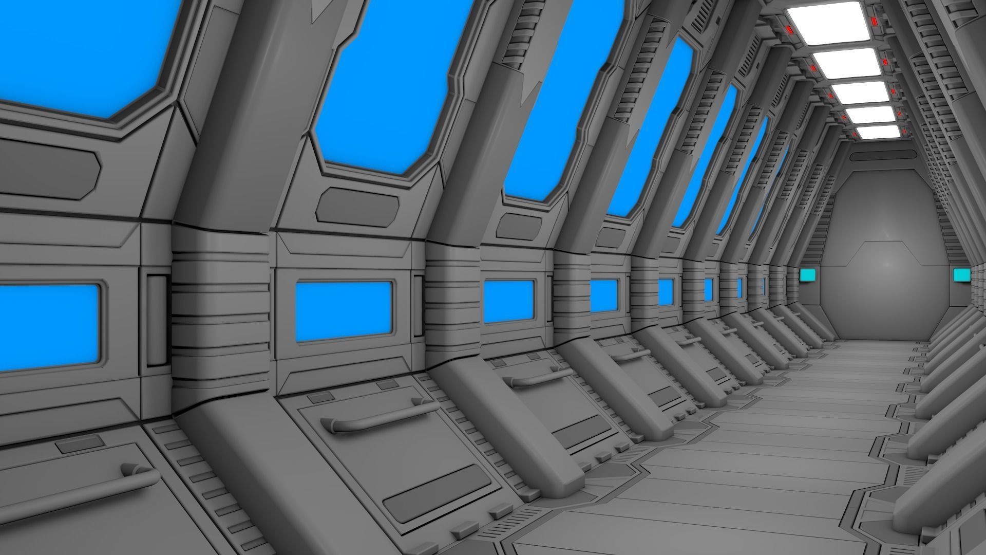 Sci Fi Corridor 3D model_1