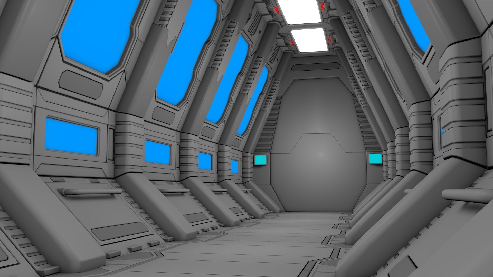 Sci Fi Corridor 3D model_4