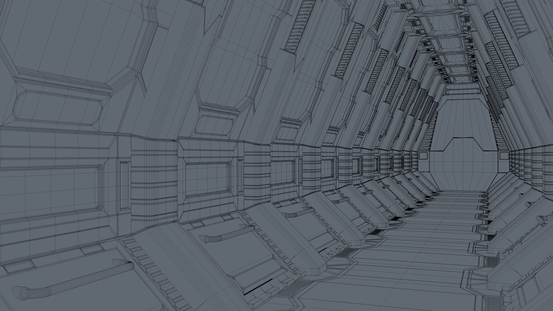 Sci Fi Corridor 3D model_9