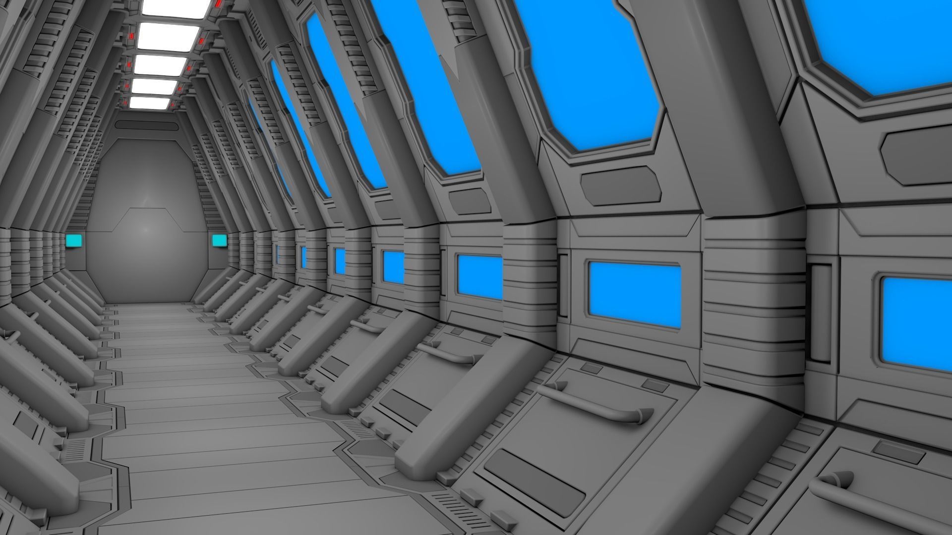 Sci Fi Corridor 3D model_3
