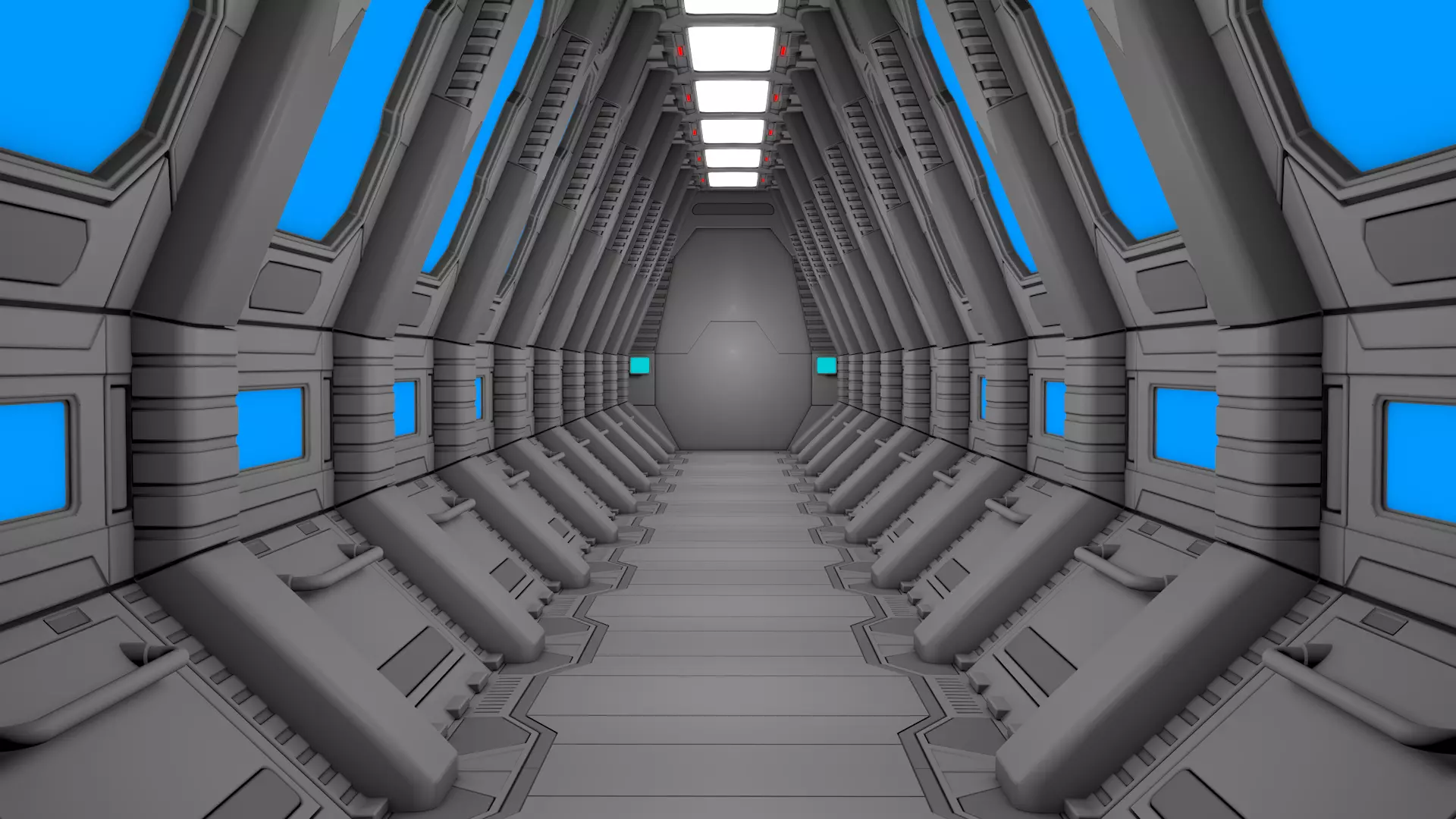 Sci Fi Corridor 3D model_0