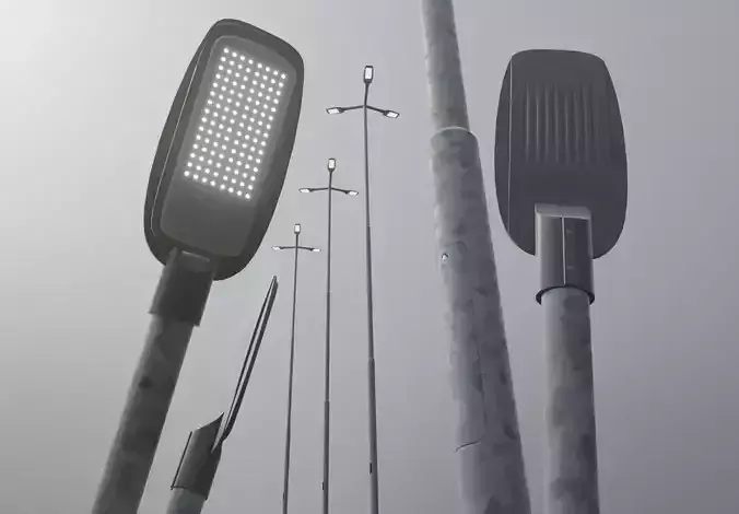 Street Light 2 Galvanized F3 M1 K0 7000mm