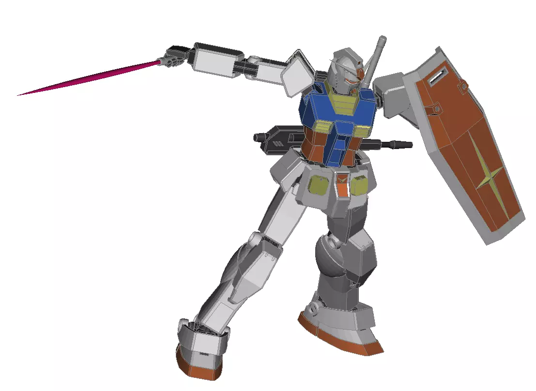 real scale gundam rx78 segmented parts 3D print model