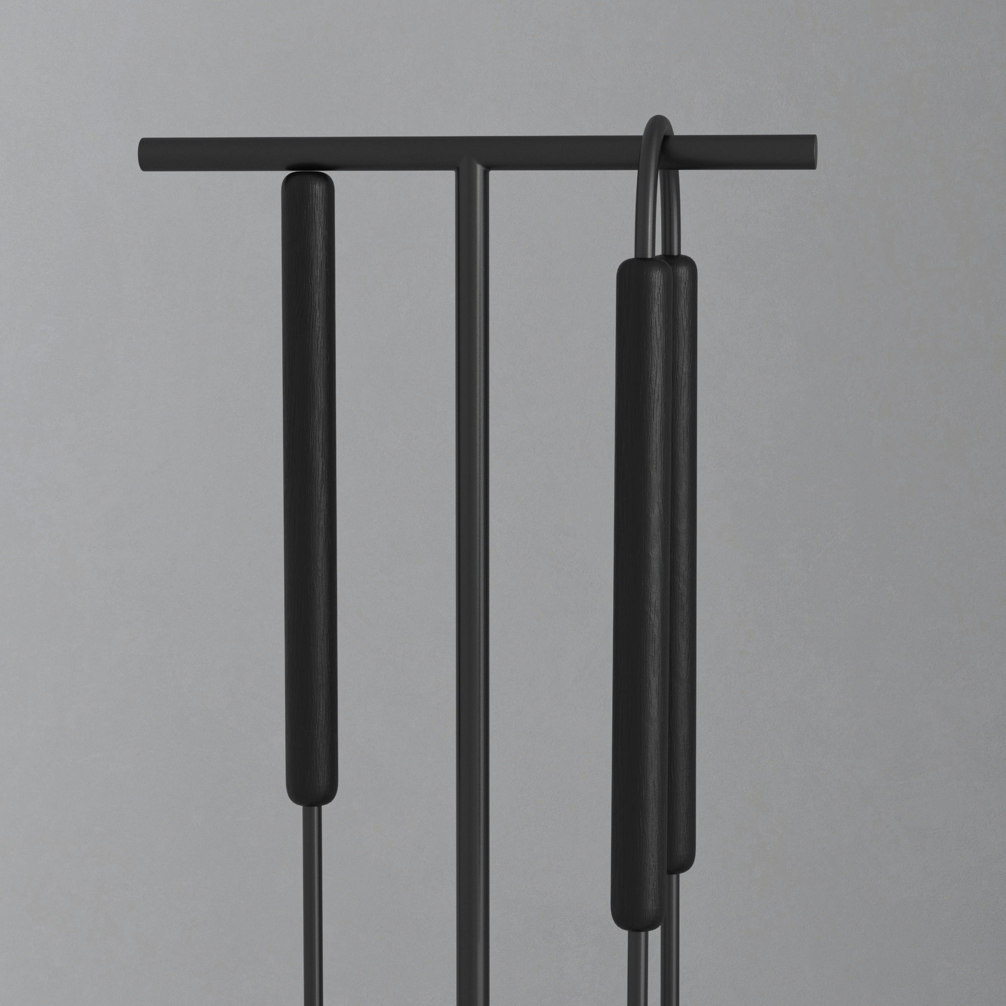 Decorative wall with fireplace set 43 3D model_5