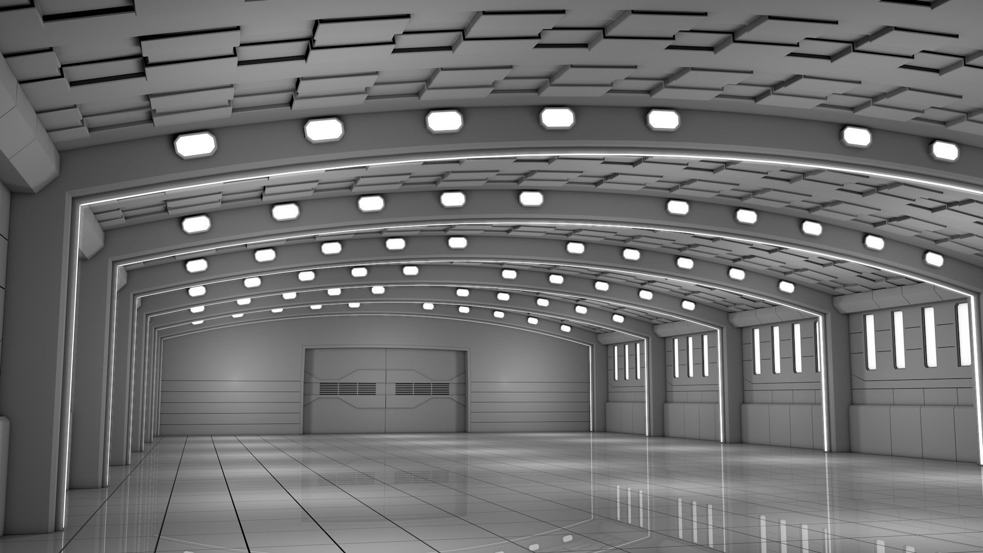Sci Fi Warehouse 3D model_1