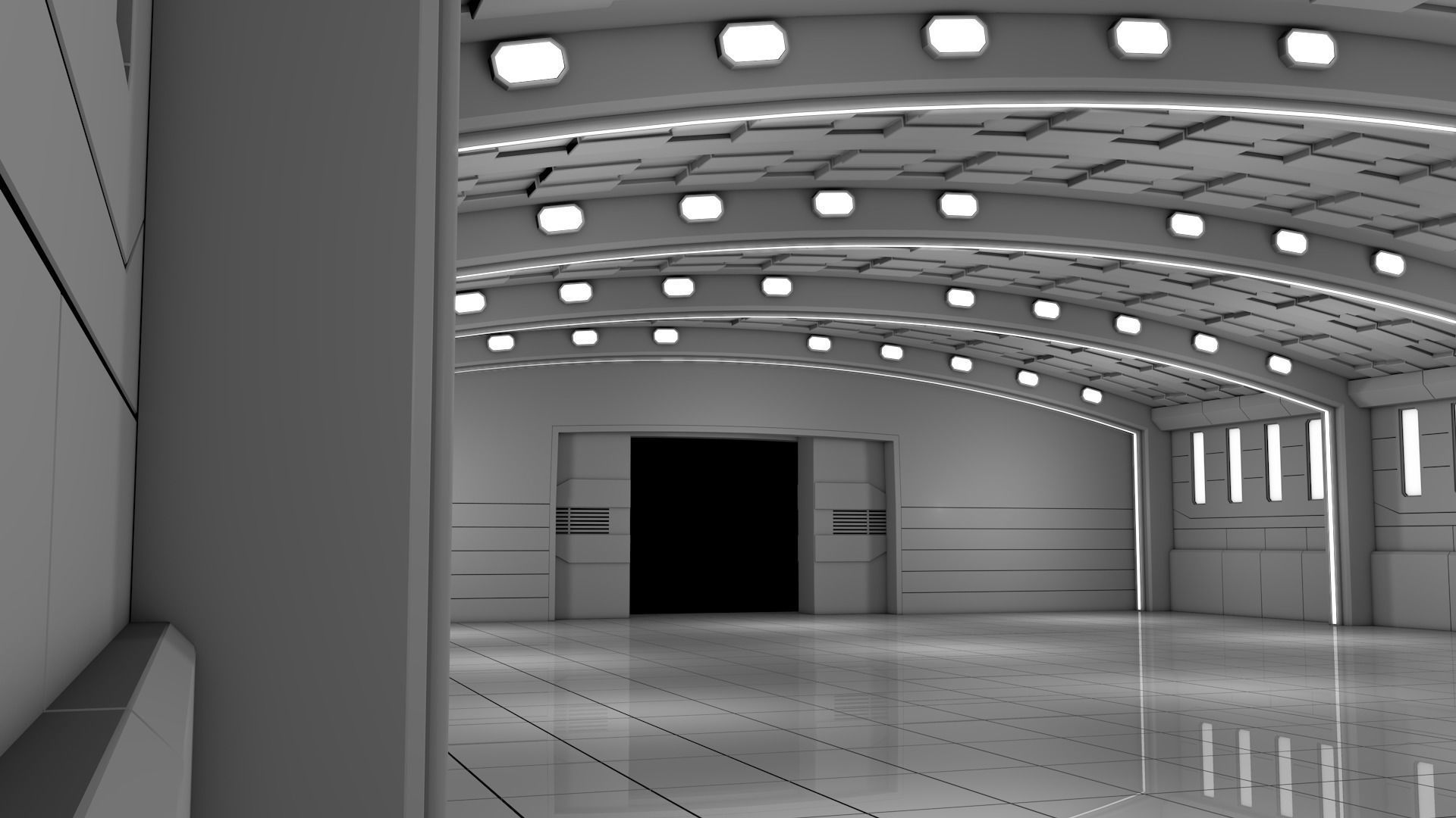 Sci Fi Warehouse 3D model_4
