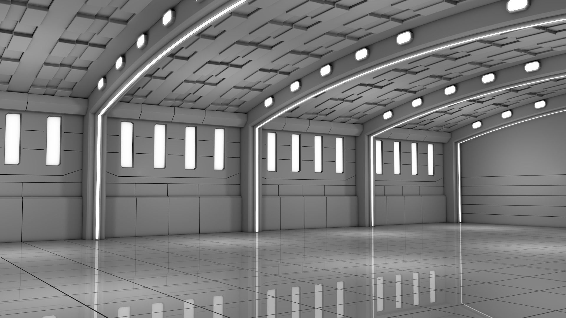 Sci Fi Warehouse 3D model_3