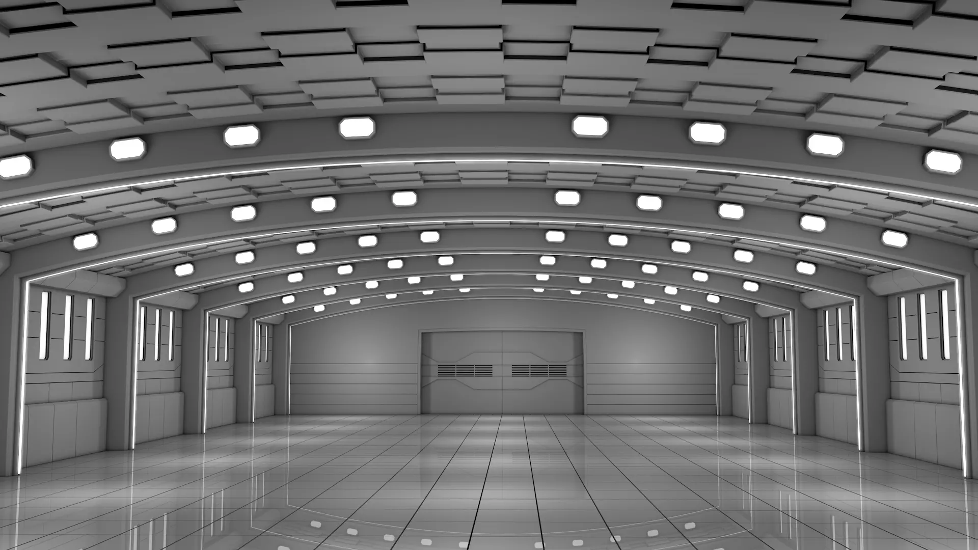 Sci Fi Warehouse 3D model_0