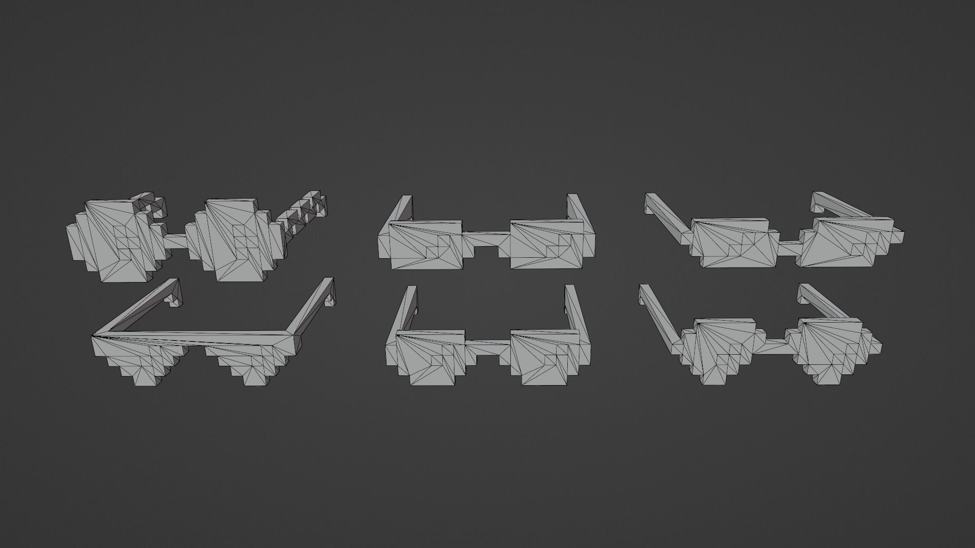 Voxel Sunglasses Collection Low-poly 3D model_18