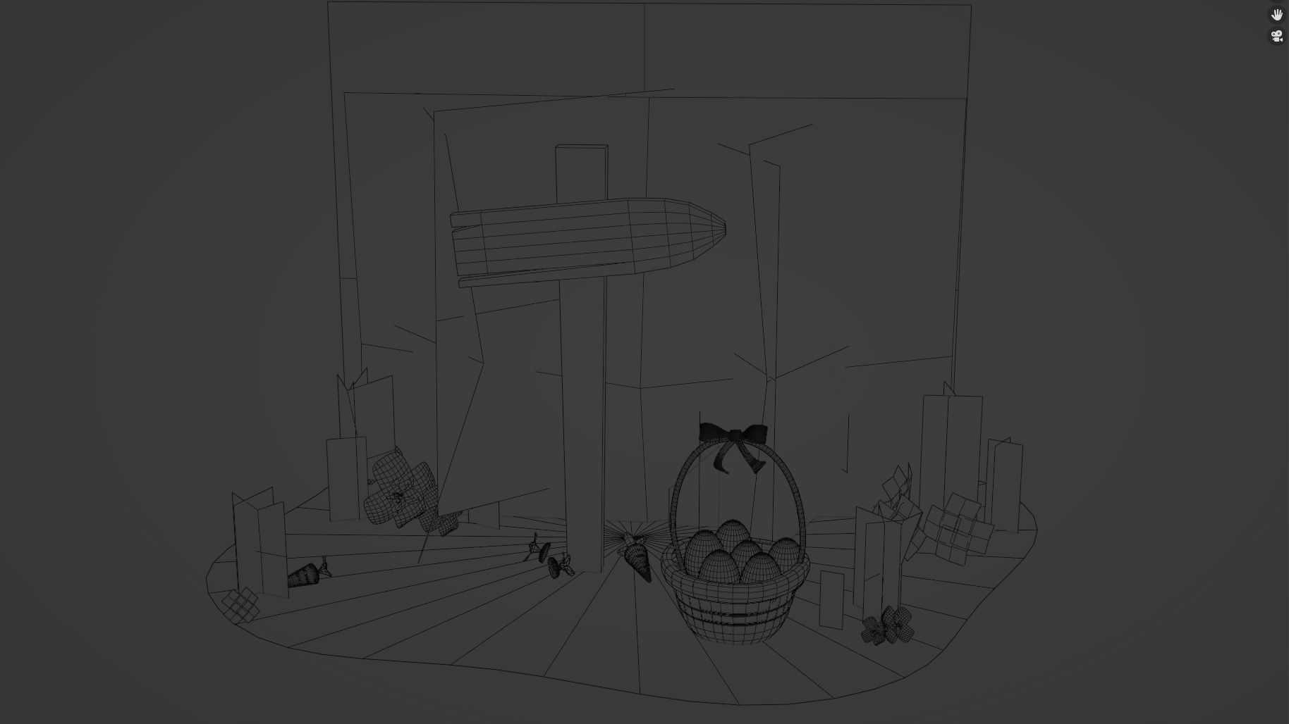 Stylized Easter Egg Hunt Scene Low-poly 3D model_5